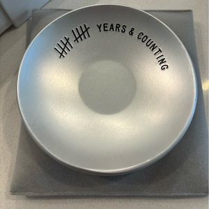 10th Anniversary Tin Gifts - 4 inch Engraved Aluminum Wedding Ring Holder Dish